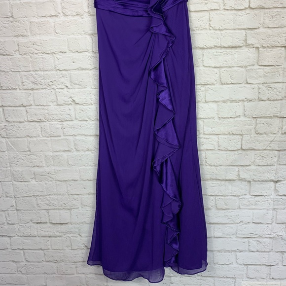 Purple Satin Fitted Strapless Cocktail Dress - Davids Bridal main image 0
